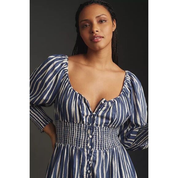 Anthropologie Long-Sleeve Sweetheart Midi Dress - Picture 3 of 10